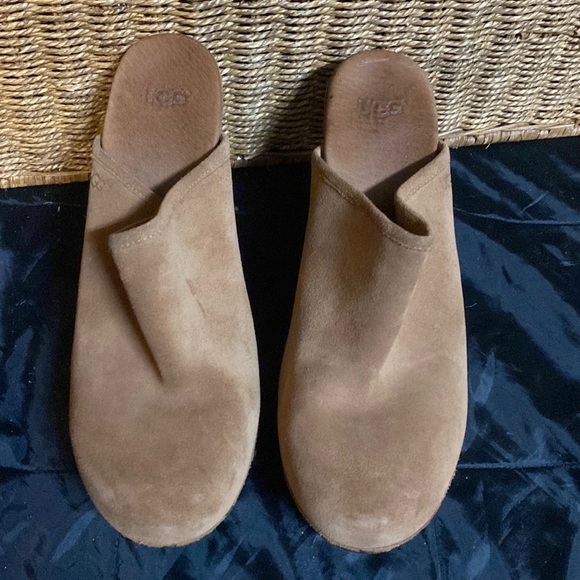 Women's UGG Fur Lined Leather Wedge Clogs🌵9 - Picture 2 of 12